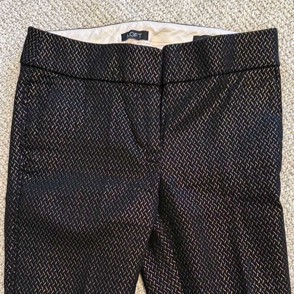 LOFT Black Pants with Gold Accents